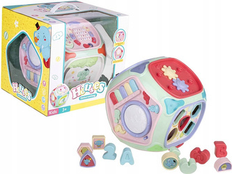 Edukacyjna kostka interaktywna dla dzieci zabawki sorter dźwięki pianinko 7w1