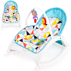 Leżaczek bujaczek kołyska dla dzieci z grzechotkami 3w1 Fotelik z wibracjami Ecotoys