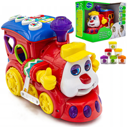 Interaktywna ciuchcia Lokomotywa z sorterem dla dzieci Nauka kształtów i kolorów HOLA