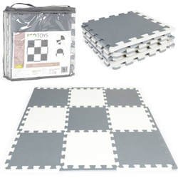 Mata edukacyjna dla dzieci piankowe puzzle biało-szare dywanik do pokoju dziecięcego 9el