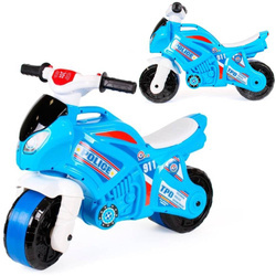 Jeździk motorek biegowy dla dzieci niebieski motor policyjny Technok 5781