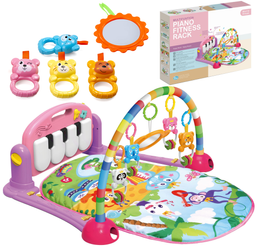 Mata edukacyjna dla dzieci interaktywna Pianinko Grzechotki różowa