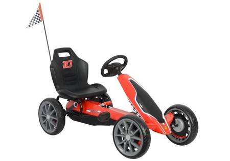 Czerwony gokart na pedały dla dzieci Ferrari hamulec ręczny