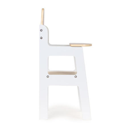 Drewniane krzesełko fotel do karmienia dla lalek pluszaków  ECOTOYS