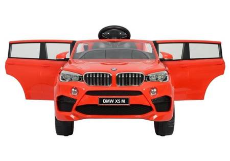 Duże auto na akumulator BMW X5 M dla dzieci z podświetlaną deską rozdzielczą Samochód elektryczny czerwony