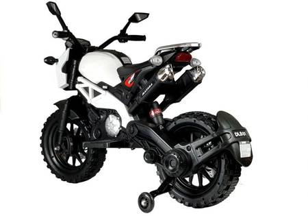 Duży motor na akumulator dla dzieci motocykl elektryczny z panelem muzycznym biało-czarny DLS01 