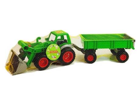 Duży traktor ładowarka z przyczepą dla dzieci WADER - POLESIE Farmer 8817