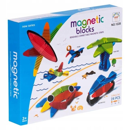 Elastyczne klocki magnetyczne puzzle dla dzieci 24 elementy
