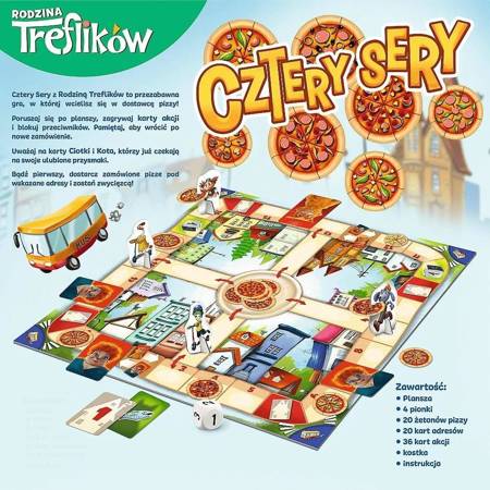 Gra planszowa dla dzieci Rodzina Treflików Cztery sery pizza Trefl