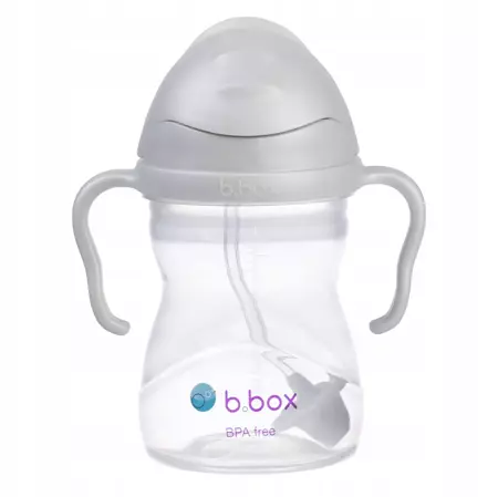 Innowacyjny kubek bidon dla dzieci z obciążoną słomką BBox szary 240ml BB200238