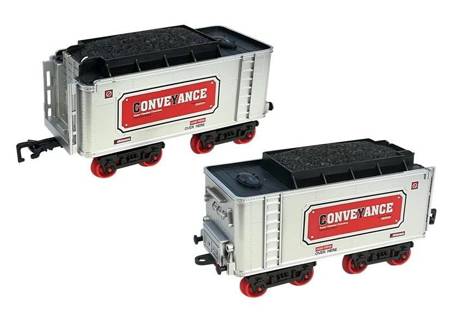 Kolejka na baterie dla dzieci Pociąg z wagonami i dymiącym kominem Zestaw torów