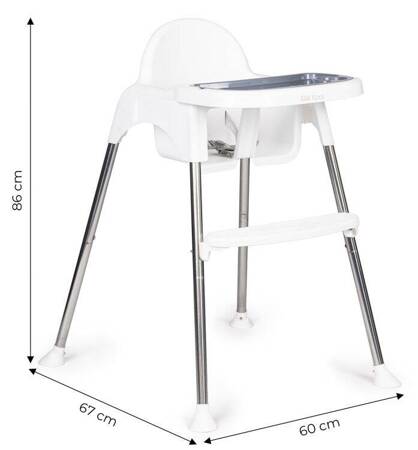 Krzesełko Fotelik do karmienia z tacką dla dzieci 2w1 Ecotoys HC-135 WHITE