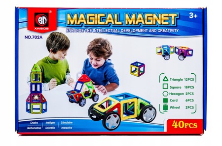 Magnetyczne klocki konstrukcyjne dla dzieci Magical Magnet 40 sztuk