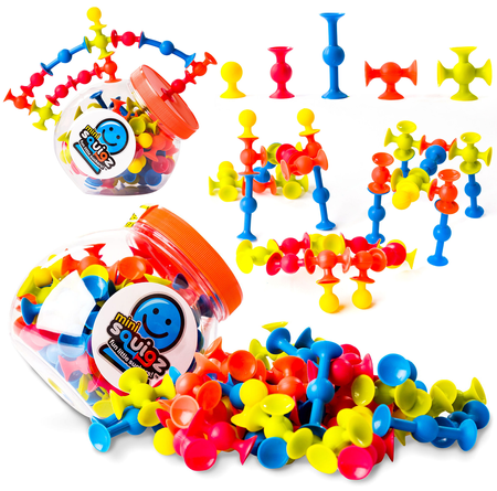 Mini przyssawki dla dzieci Mini Squigz Zestaw klocków do przyklejania Fat Brain Toys FA107-1