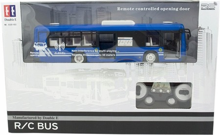 Niebieski autobus RC zdalnie sterowany z otwieranymi drzwiami dla dzieci