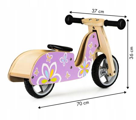 Rower rowerek biegowy Drewniany jeździk balansowy dla dzieci Ecotoys LC-V1330 BUTTERFLY