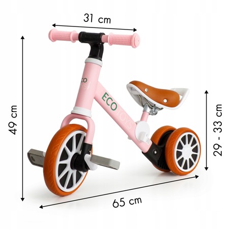 Rower rowerek trójkołowy dla dzieci Jeździk z pedałami różowy Ecotoys LC-V1307 PINK