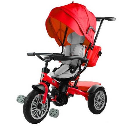 Rowerek trójkołowy dla dzieci wózek spacerówka z daszkiem PRO800 czerwony