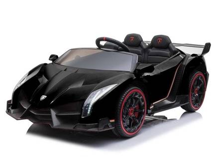 Samochód elektryczny dla dzieci Lamborghini Veneno ze światłem LED i panelem dotykowym czarny