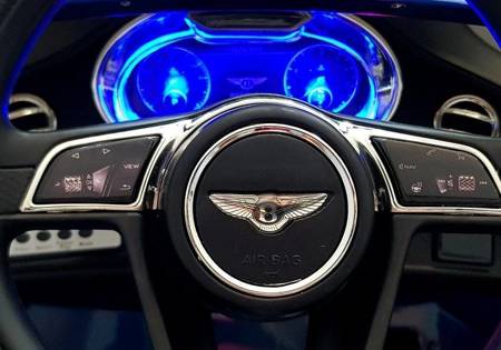 Samochód na akumulator Bentley Auto elektryczne dla dzieci ze światłami LED niebieski