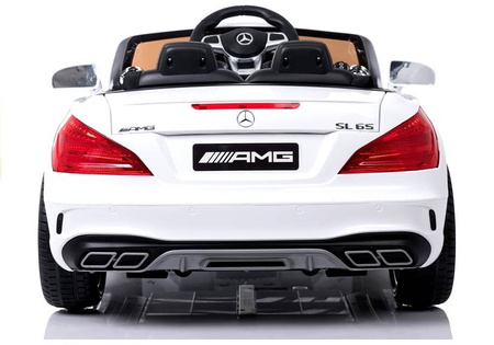 Samochód na akumulator Mercedes SL65 elektryczny Auto dla dzieci światła LED biały