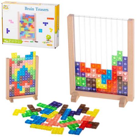 Tetris stojący gra logiczna dla dzieci układanka kolorowe klocki 42el