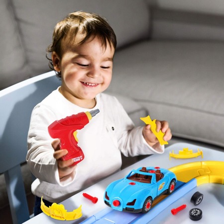 Zabawkowy samochód wyścigowy do skręcania i rozkręcania dla dzieci Zestaw mały majsterkowicz 
