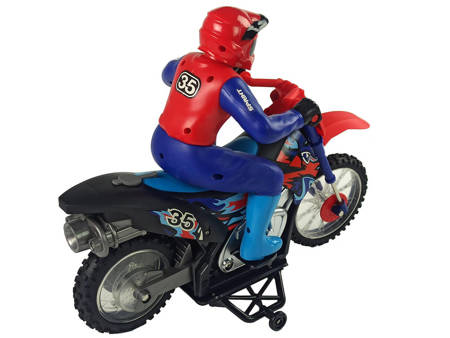 Zdalnie sterowany motocykl dla dzieci motor cross 1:10 dźwięk dym 