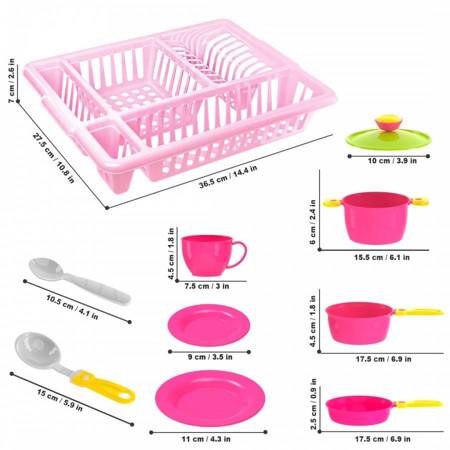 Zestaw akcesoriów kuchennych garnki naczynia suszarka na naczynia dla dzieci 