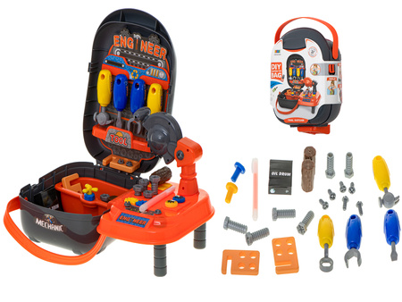 Zestaw narzędzi Warsztat z narzędziami małego majsterkowicza Akcesoria w walizce dla dzieci Stolik 37 elementów