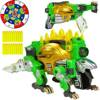 Dinobots pistolet na strzałki dinozaur zielony Stegosaurus dla dzieci 2w1 