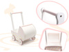 Drewniany wózek dla lalek Chodzik Pchacz dla dzieci Spacerówka różowy