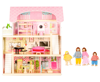 Duży drewniany domek dla lalek Rezydencja Bajkowa schody mebelki 4 lalki Ecotoys