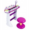 Elektroniczne organki dla dzieci pianinko keyboard mikrofon stołek różowe