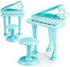 Niebieskie pianinko z mikrofonem organki fortepian dla dzieci Ecotoys HC490481